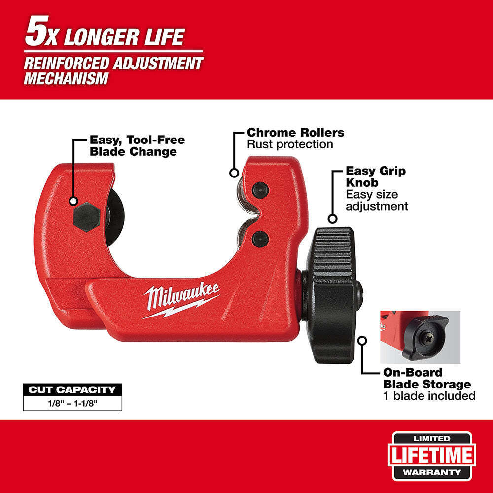 Milwaukee Mini Cortador De Tubo 1/8'' - 1'' 48-22-4251