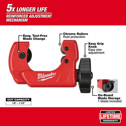 Milwaukee Mini Cortador De Tubo 1/8'' - 1'' 48-22-4251