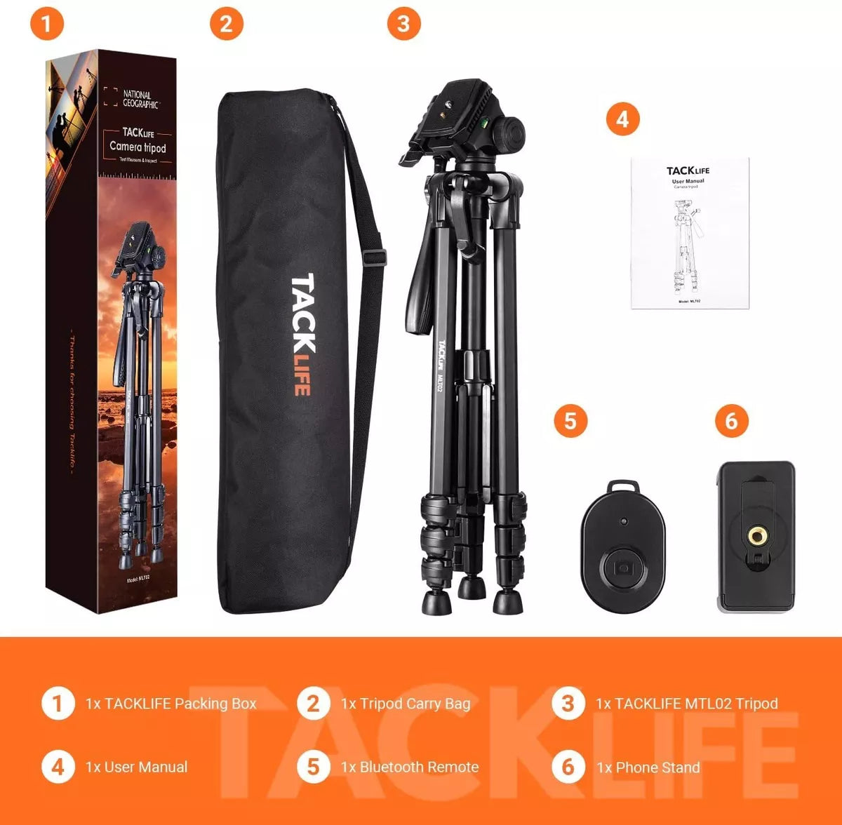 TackLife Tripode De Camara / Celular Tacklife | + Control Bt