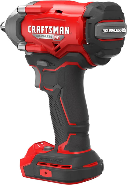 CRAFTSMAN driver de impacto inalámbrico sin escobillas de 20 V, 1/2 pulgada, solo herramienta (CMCF921B)