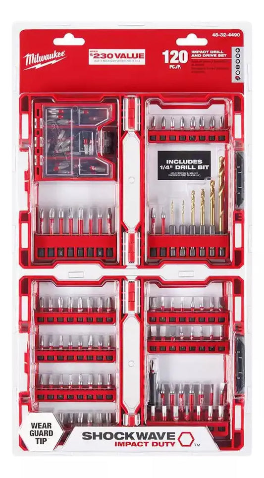 Juego De Puntas Milwaukee Shockwave 120 Pzas 48-32-4490