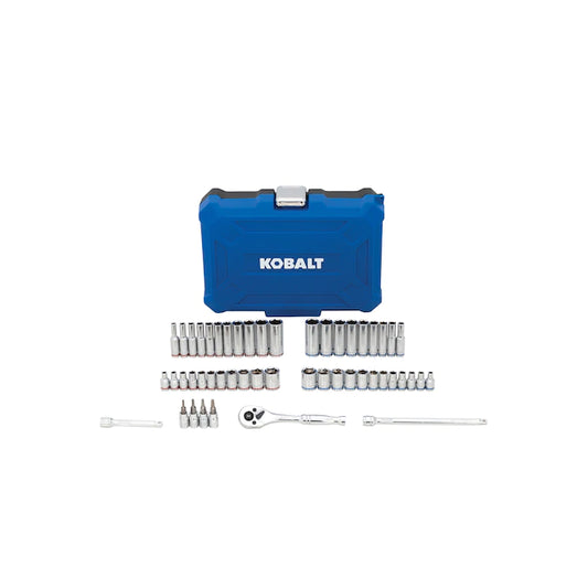 Kobalt Juego de herramientas mecánicas SAE y métricas 1/4 pulg 50 piezas con estuche rígido