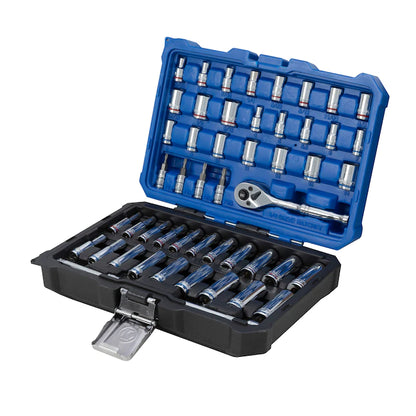 Kobalt Juego de herramientas mecánicas SAE y métricas 1/4 pulg 50 piezas con estuche rígido