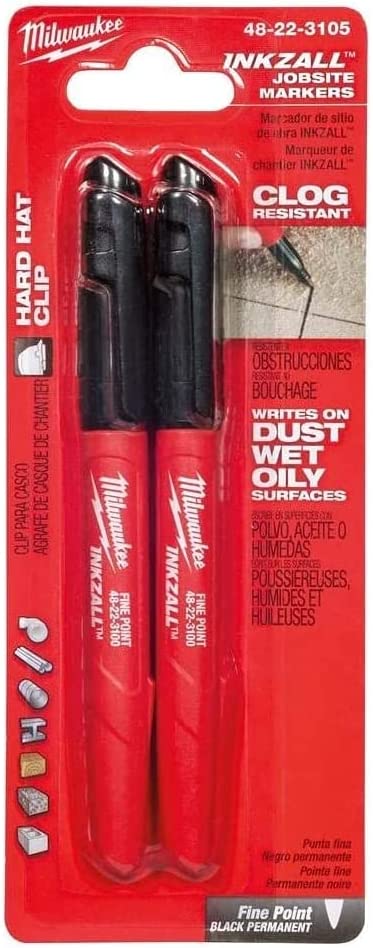 Milwaukee INKZALL Punto Fino Marcador Permanente - Negro 2 pack