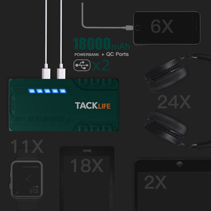 TACKLIFE 800A Arrancador de coche 18000mAh