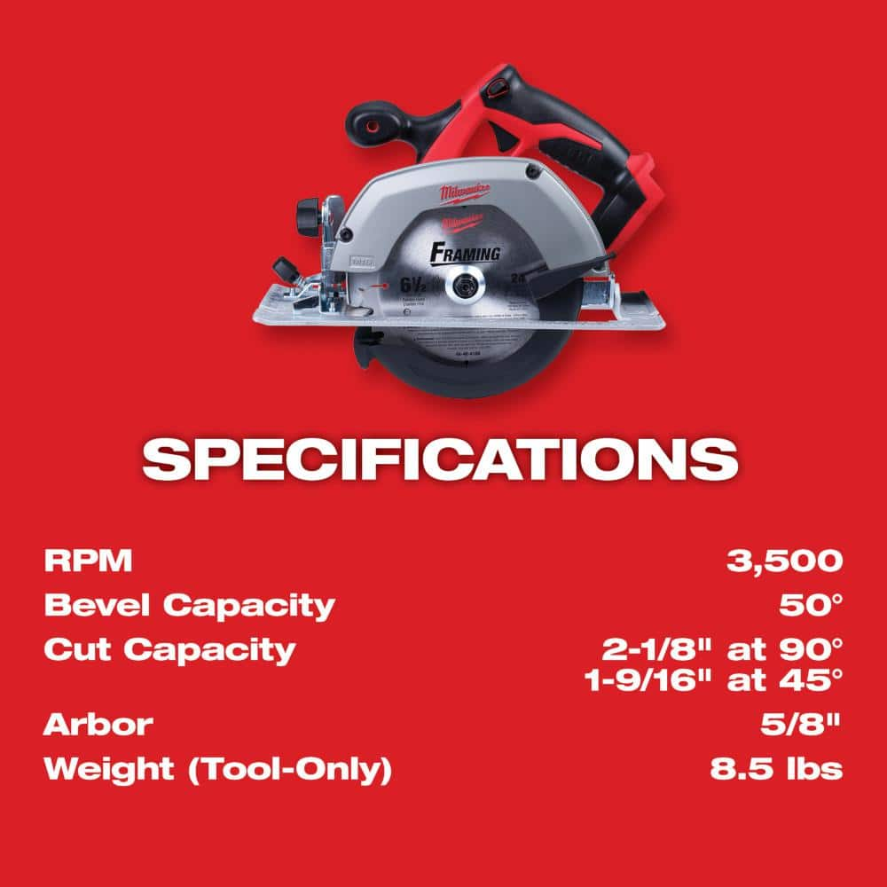 Milwaukee M18 Sierra Circular 6.5in (solo herramienta)