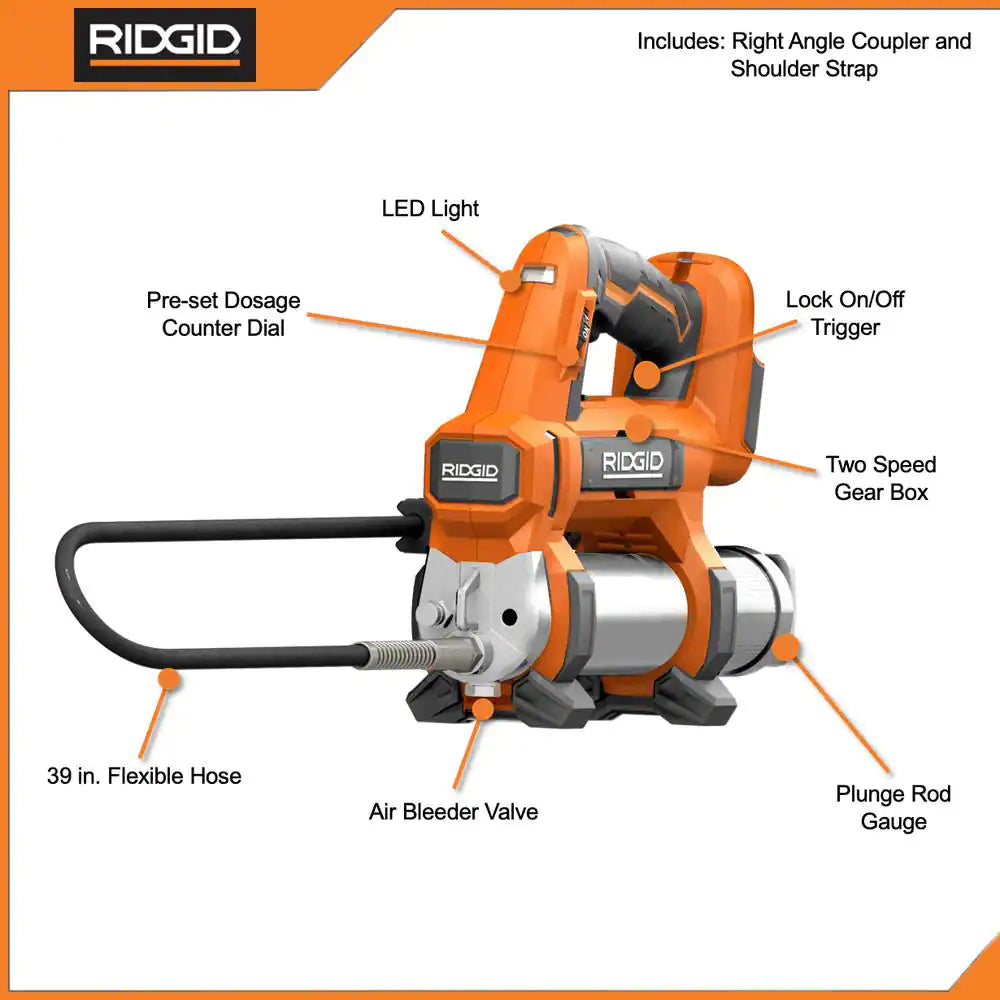 RIDGID Pistola engrasadora 18V